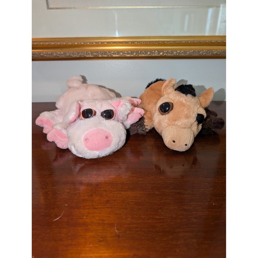 Caltoy Farm Animal Hand Puppets Set Pig and Horse Big Eyes Plush Kids Toys‎